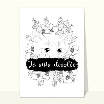 Je suis d&eacute;sol&eacute;e, avec un chat mignon