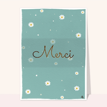 Merci fleuri sur fond bleu apaisant