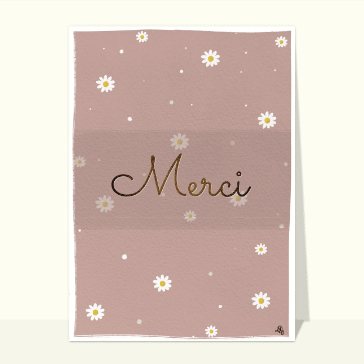 Merci floral sur fond rose &eacute;l&eacute;gant
