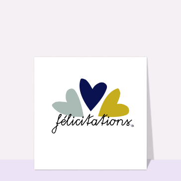 F&eacute;licitations color&eacute;es avec des c&oelig;urs modernes