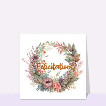 F&eacute;licitations florales en couronne d&eacute;licate