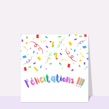 F&eacute;licitations en confettis color&eacute;s et festifs