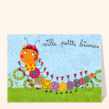 Une chenille pleine de tendres bisous