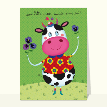 Une vache ray&eacute;e pour te saluer chaleureusement