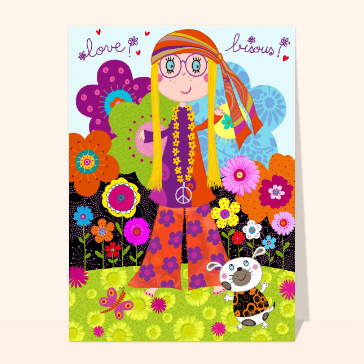 Petite fille hippie pour un bonjour color&eacute;