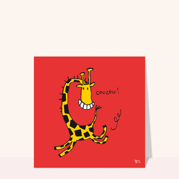 Bonjour amusant avec une girafe joyeuse