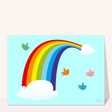 Un bonjour lumineux sous l'arc-en-ciel