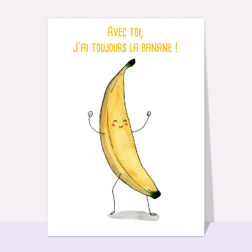 Bonjour joyeux avec une banane souriante