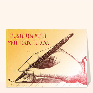 Bonjour avec une plume et un message doux