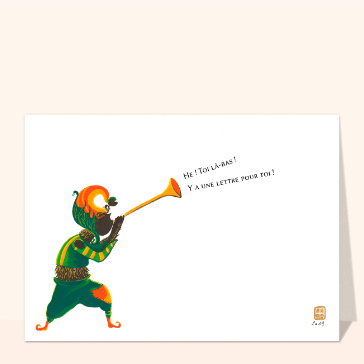 Bonjour enjou&eacute; avec un messager color&eacute;