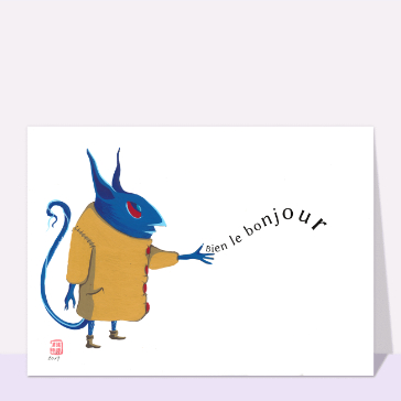 Bonjour original d'un personnage fantaisiste