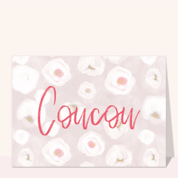 Coucou fleuri sur fond pastel d&eacute;licat