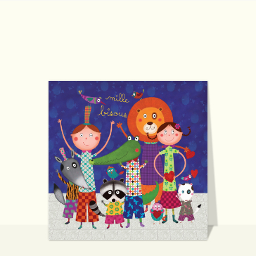 Mille bisous color&eacute;s pour un joyeux bonjour