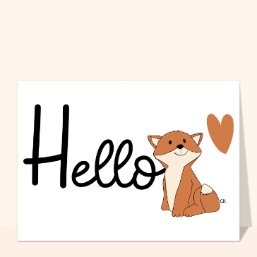 Bonjour mignon avec un renard stylis&eacute;