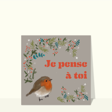 Je pense &agrave; toi, un oiseau charmant pour dire bonjour