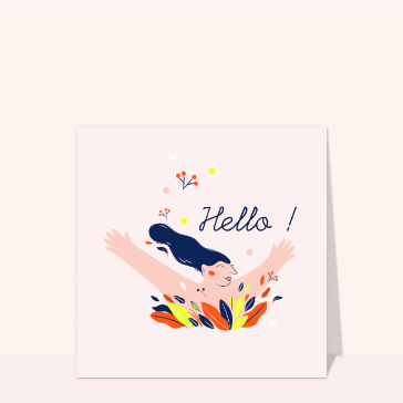 Hello vibrant avec une fille joyeuse