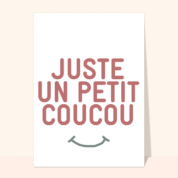 Coucou amical avec un sourire p&eacute;tillant