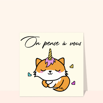 Bonjour mignon avec un renard licorne
