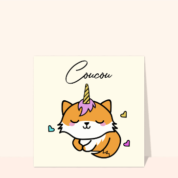 Bonjour mignon d'un renard licorne c&acirc;lin