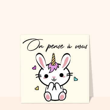 Coucou mignon avec un lapin licorne