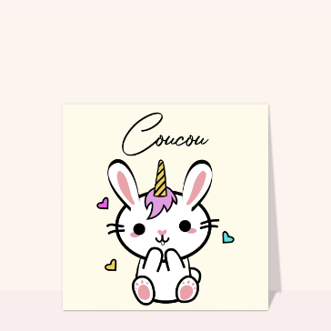 Coucou mignon avec un lapin licorne