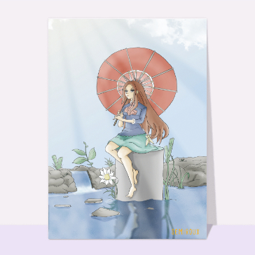 R&ecirc;verie au bord de l'eau et des fleurs
