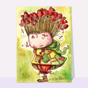 Gar&ccedil;on espi&egrave;gle aux cheveux fleuris et color&eacute;s