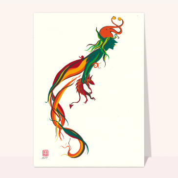 Dragon f&eacute;&eacute;rique aux couleurs &eacute;clatantes