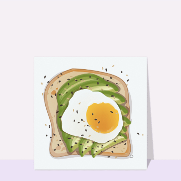 Toast &agrave; l'avocat et &oelig;uf ensoleill&eacute; gourmand