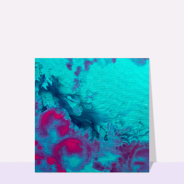 Abstraction turquoise et rouge vibrant