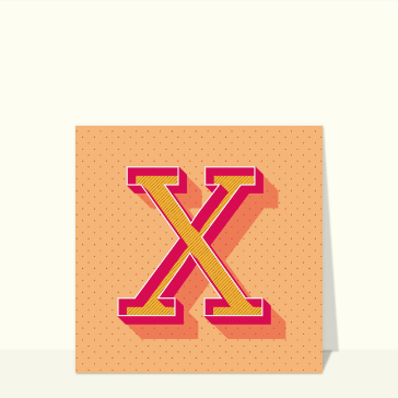 Lettre X color&eacute;e avec motifs dynamiques