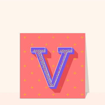 Lettre V graphique avec design color&eacute; et ludique
