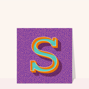 Lettre S graphique et color&eacute;e sur fond violet