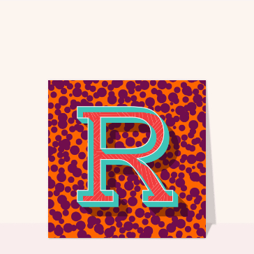 Lettre R color&eacute;e sur fond dynamique et vif