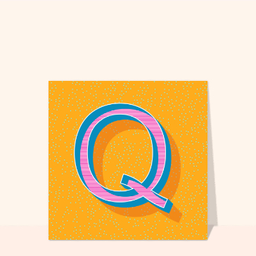 Lettre Q color&eacute;e sur fond vibrant et joyeux