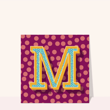 M color&eacute;e sur fond graphique et ludique