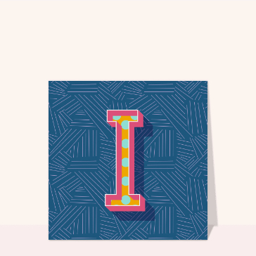 Lettre I color&eacute;e avec un design ludique