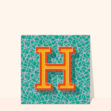 H color&eacute;e sur fond graphique dynamique et ludique