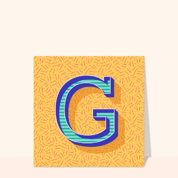 Lettre G color&eacute;e sur fond graphique anim&eacute;