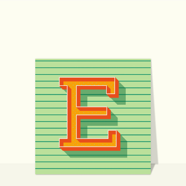 Lettre E color&eacute;e avec design ludique et vif