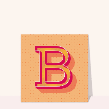 B color&eacute;e sur fond orange et motifs graphiques