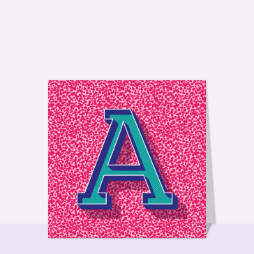 Lettre A originale sur fond graphique color&eacute;