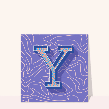 Lettre Y color&eacute;e sur fond moderne et graphique