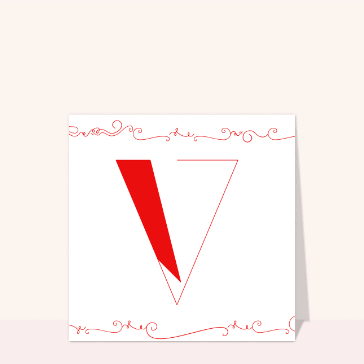 Lettre V stylis&eacute;e avec design dynamique en rouge