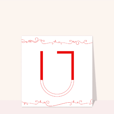 Lettre U graphique avec design &eacute;pur&eacute; et color&eacute;