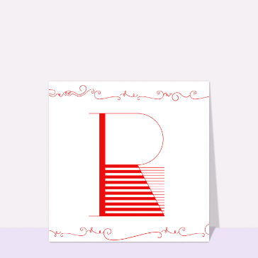 Lettre R artistique et graphique en rouge