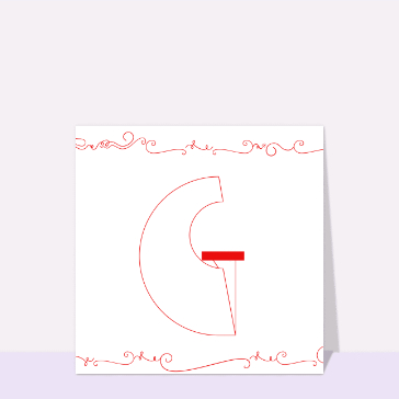 Lettre G contemporaine en rouge et &eacute;l&eacute;gante