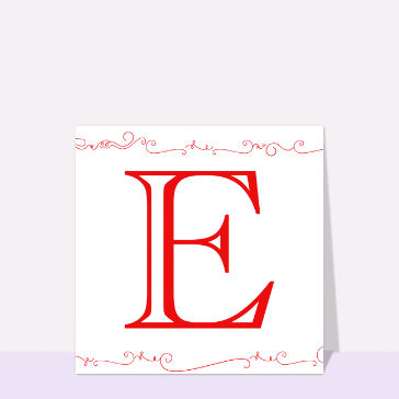Lettre E &eacute;l&eacute;gante avec motifs artistiques