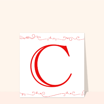C en rouge sur fond &eacute;l&eacute;gant et stylis&eacute;