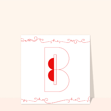 B artistique avec des cercles rouges modernes